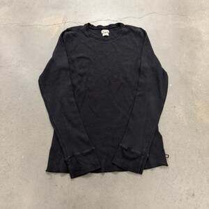 Vintage Ralph Lauren Polo Jeans Black Waffle Knit Long Sleeve Thermal Size L